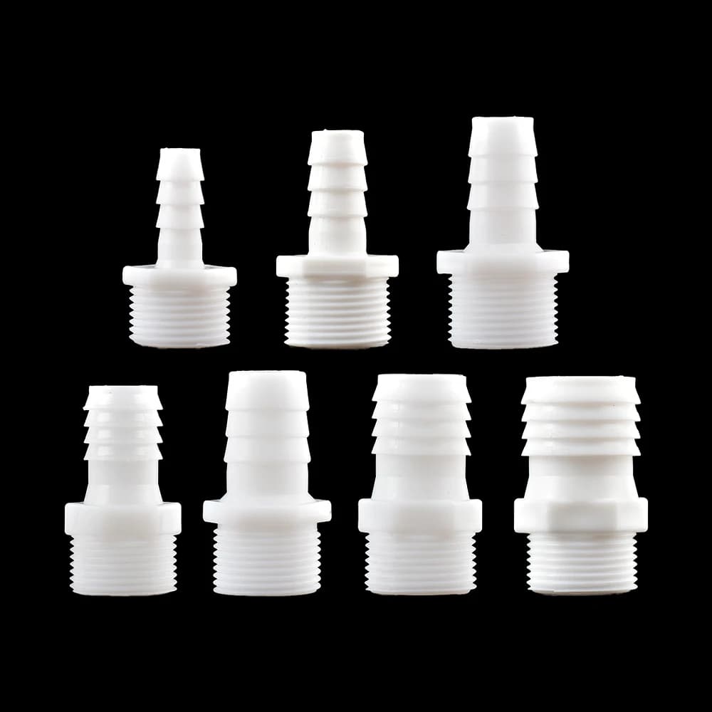 Filettatura da 3/4 pollici a Barb 10/12/14/16/18/20/25mm Connettore per tubo flessibile in plastica Sistema di irrigazione a goccia Accoppiatore per tubo 1PC