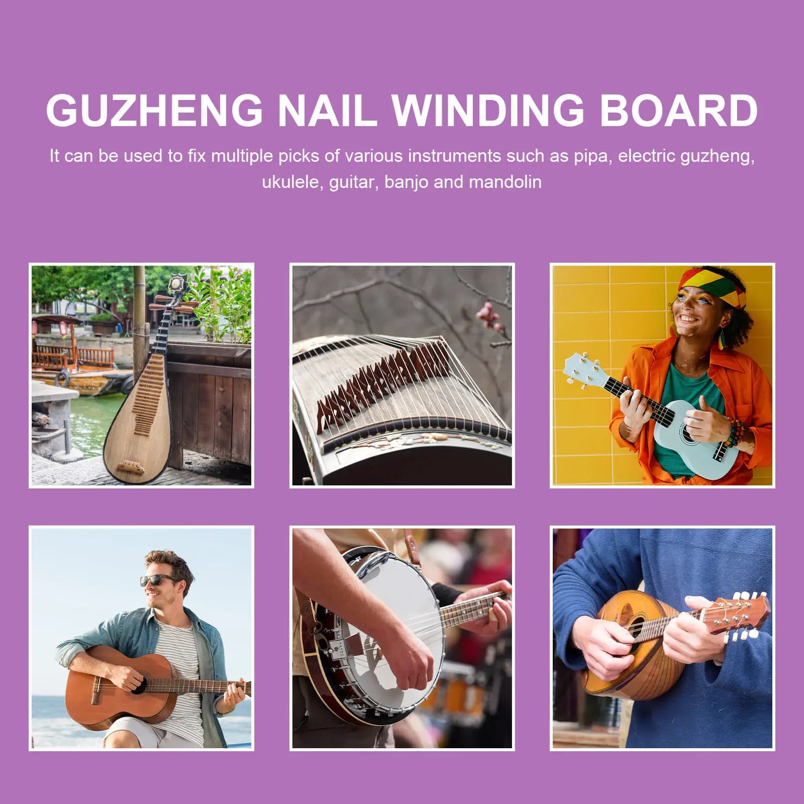 2 Pezzi Supporto per Chitarra e Guzheng in Acrilico, Accessorio Anti-Smarrimento per Plettri e Strumenti Musicali