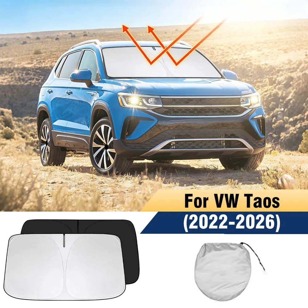 Parasole Pieghevole per Parabrezza VW Taos 2022-2026, Protezione UV, Accessorio per Volkswagen