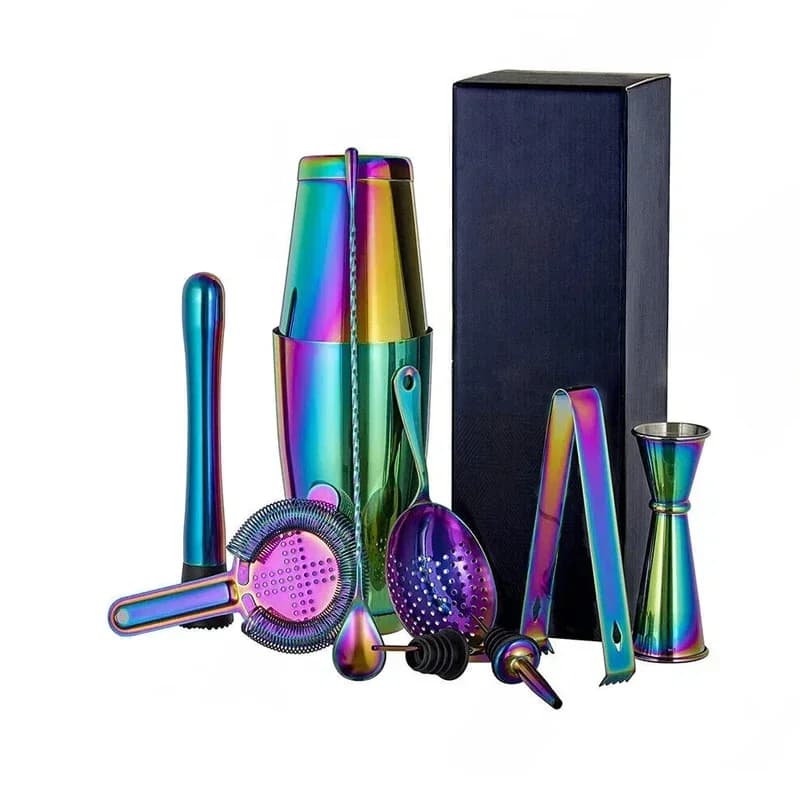 Set di shaker per cocktail colorato in acciaio inossidabile Kit da barista per vino Miscelatore per utensili da bar