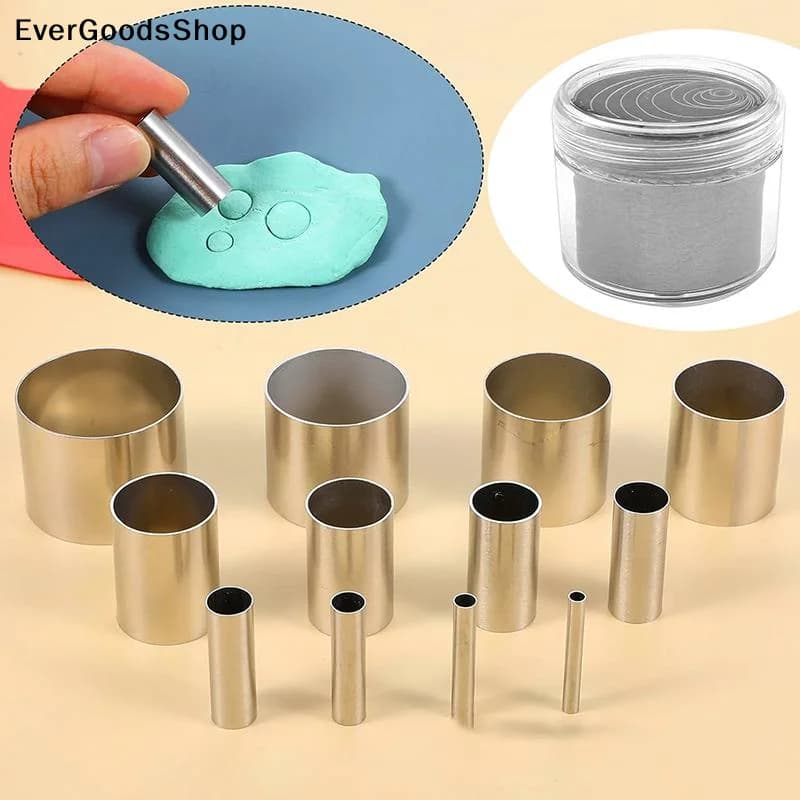 Nuovo set di 12 punzoni circolari per forare e decorare, stampini per pasticceria, per argilla polimerica, ceramica e lavori artigianali.