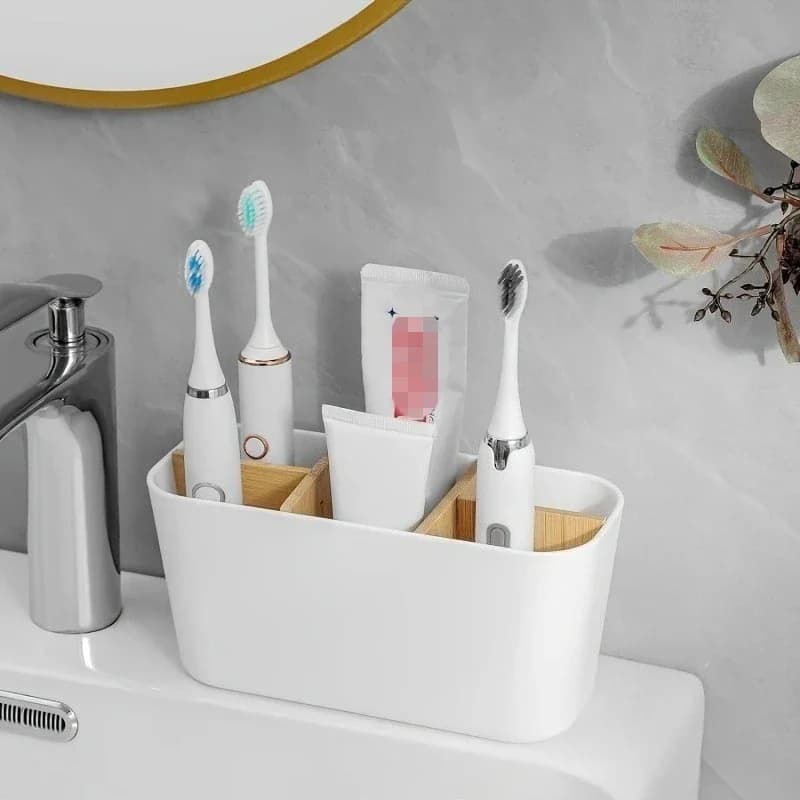 Multifunctional Toothbrush Holder with 5 Slots Bathroom Organizer