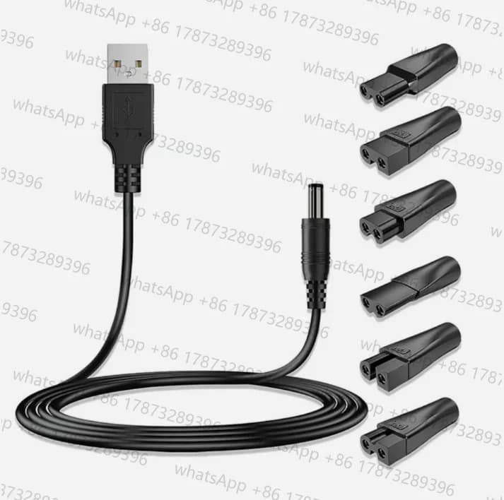 8 PCS Replacement Power Cord 5V Charger USB Adapter Suitable for All Kinds Electric Hair Clippers Beard trimmers Shavers