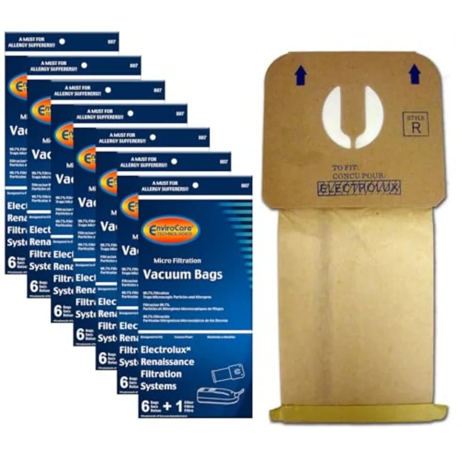 Sacchetti di ricambio per aspirapolvere con microfiltrazione per contenitori Electrolux Renaissance Style R, 42 sacchetti