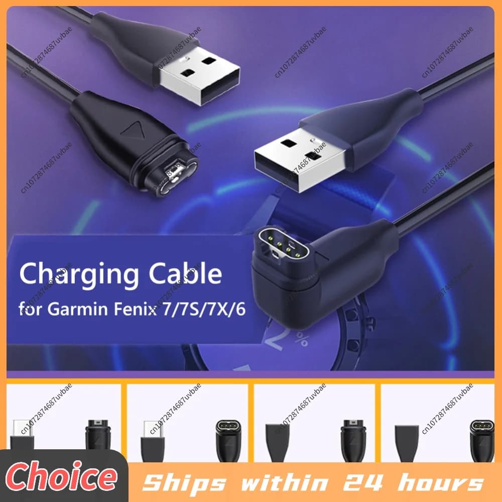 1m/17cm Charging Cable Accessories Micro USB Type-C Watch Charger Cable Smart Watch Charging Cable for Fenix 7/7S/7X/6/6S