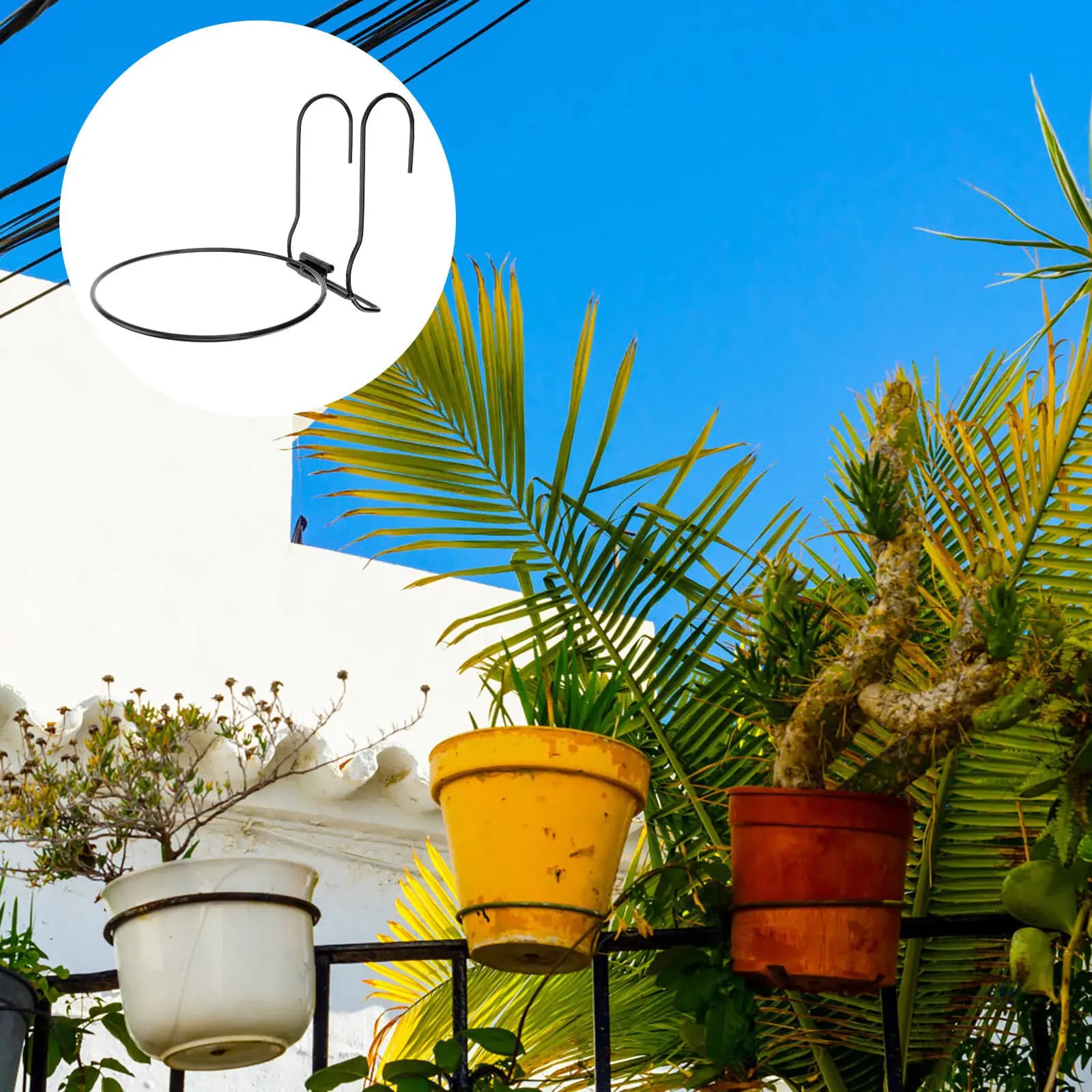 Set di 2 Supporti per Vasi da Fiori, Semplice Portavasi in Ferro per Interni, Balcone, Decorazione Casa, Scaffale Espositivo con Ventilazione e Drenaggio