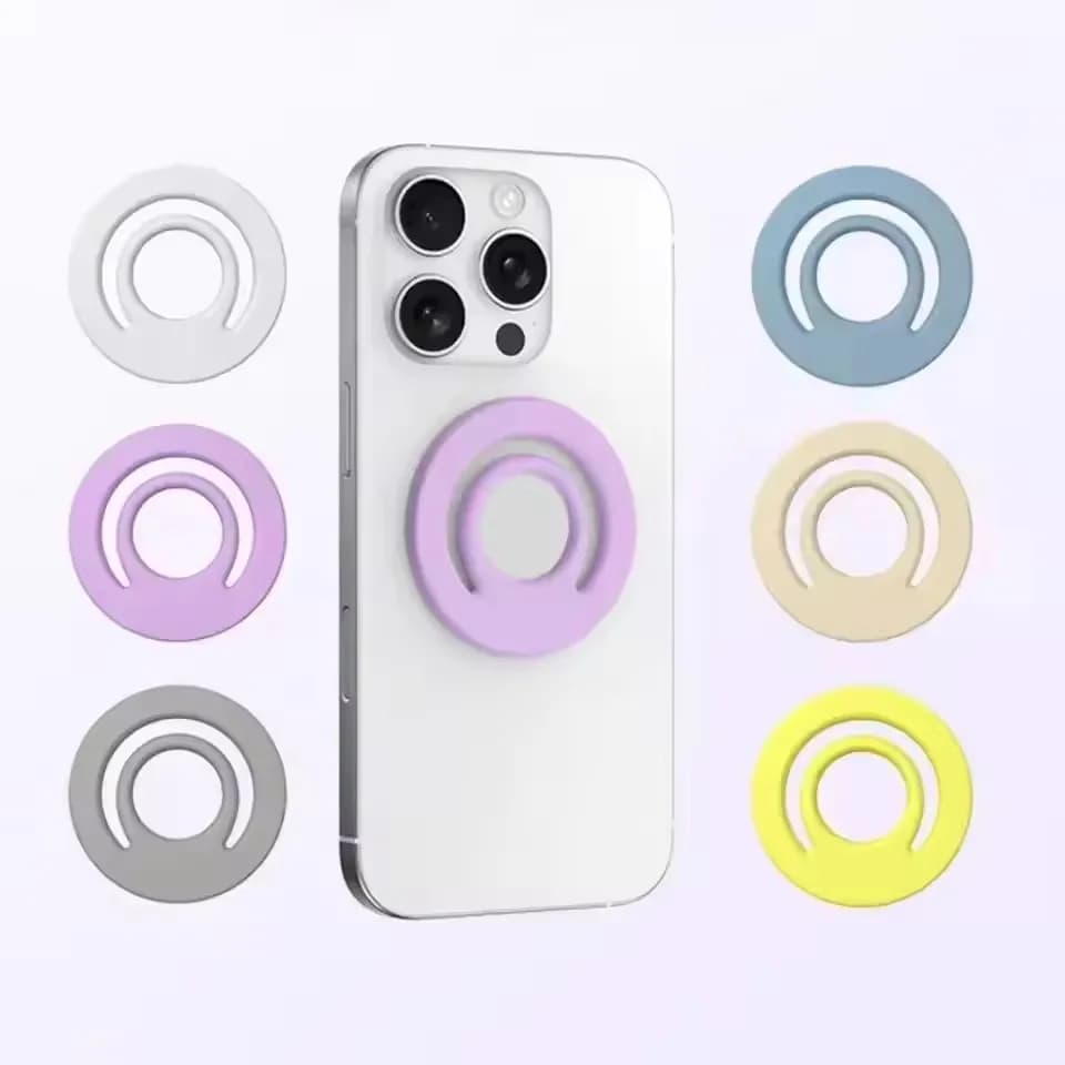 Magnetic phone support for car with silicone finger ring for iPhone 16 15 14 Pro Max Samsung S25 Ultra Xiaomi phone accessories
