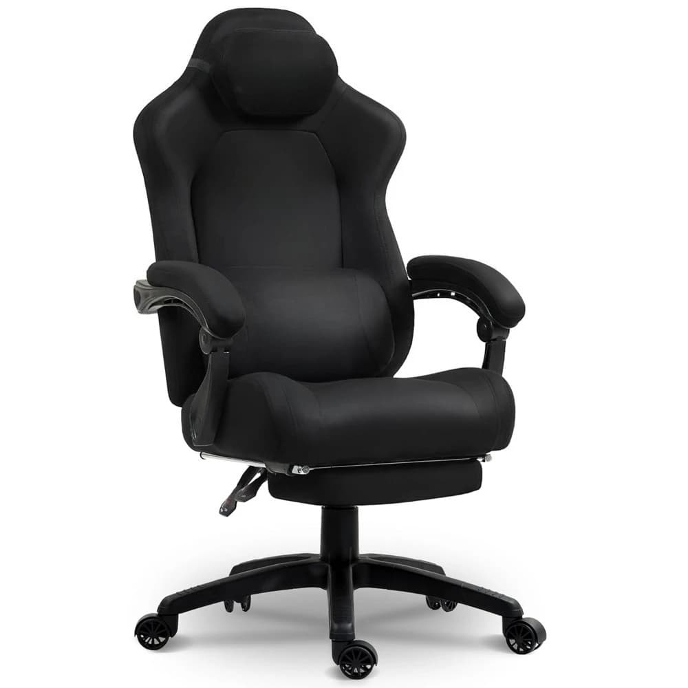 Sedia da Gaming Grande e Alta, Sedia da Gioco in Tessuto Scamosciato con Cuscino a Molle Insacchettate, Sedia Ergonomica per Gamer con Schienale Alto, Personalizzabile