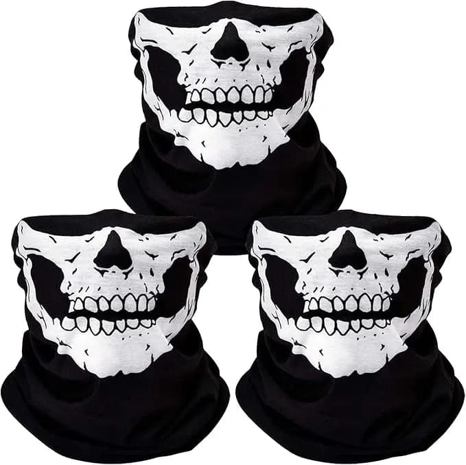 Passamontagna da Ciclismo Traspirante Antivento con Motivo Teschio per Uomo, Maschera da Sci, Copricapo da Ciclismo, Copriviso da Snowboard, Sciarpa da Campeggio