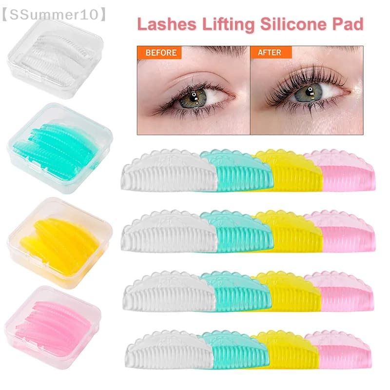 【SSummer10】4 paia di kit autoadesivi per il lifting delle ciglia - Accessori per ciglia 3D riutilizzabili con cuscinetti in silicone per permanente e bigodini【SS】