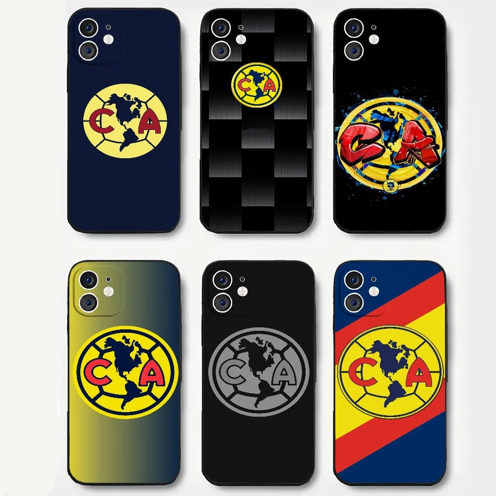 Custodia morbida in silicone per telefono Football Club America per IPhone 16 15 14 13 12 11 Plus Pro Max Plus