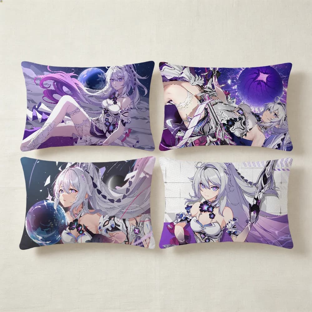 Honkai Impact kiana kaslana cushion cover Rectangle Pillow Cover Home Sofa living Room Dorm bedside hogar Pillowcase party gift