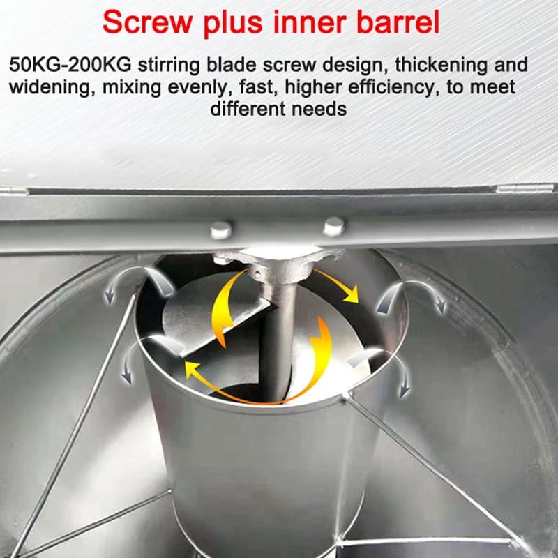 60 cm stainless steel plastic pellet mixer Small wet and dry double-use cattle mixer 2200 W