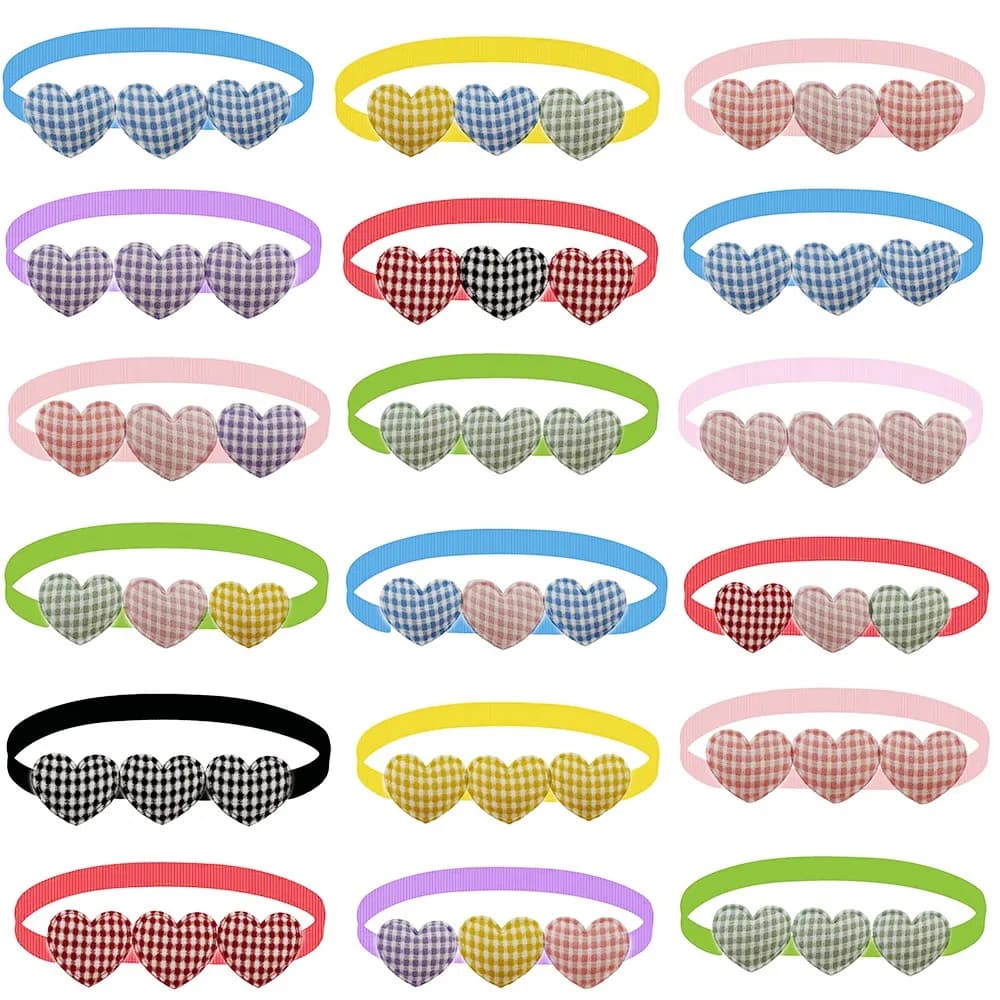 50/100pcs Pet Dog Papillon Amore Cuore Stile Dog Grooming Archi Moda Samll Cane Cucciolo Papillon Collare Accessori Prodotti Per Animali Domestici
