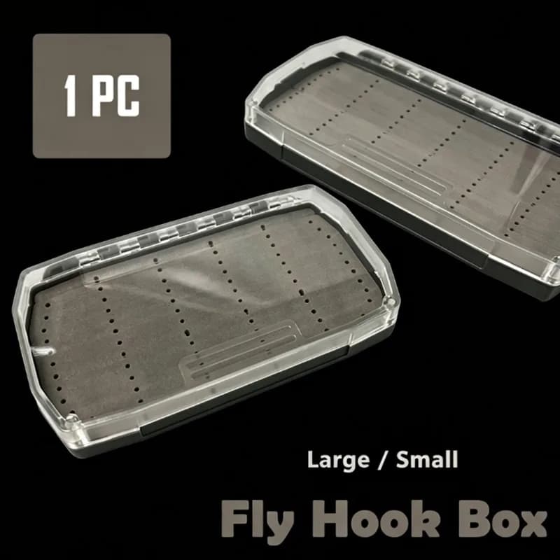 1 Pezzo Scatola Magnetica Portatile Anti-Smarrimento per Mosche con Coperchio Trasparente in PC e Custodia in Schiuma EVA, Contenitore per Ami da Pesca, Accessorio per Attrezzatura da Pesca