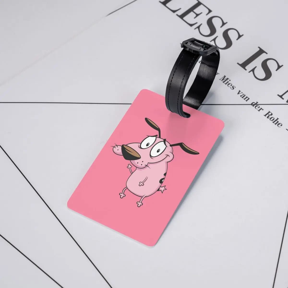 Etichette per Bagagli Cartoon 'Cowardly Dog C-Courage', Accessori per Valigie, Tag per Bagaglio da Viaggio, Porta Etichetta con Nome e Indirizzo