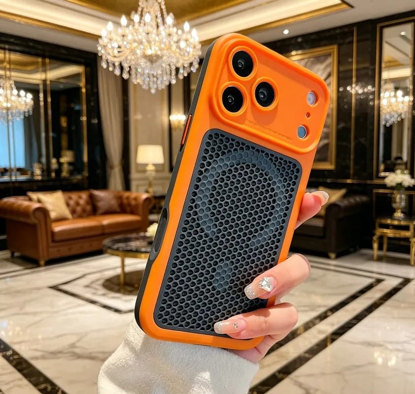 Luxury Heat Dissipation Magnetic Phone Case for IPhone 18 Pro 17 16 15 14 13 for Magsafe Shockproof Contrasting Color Cases