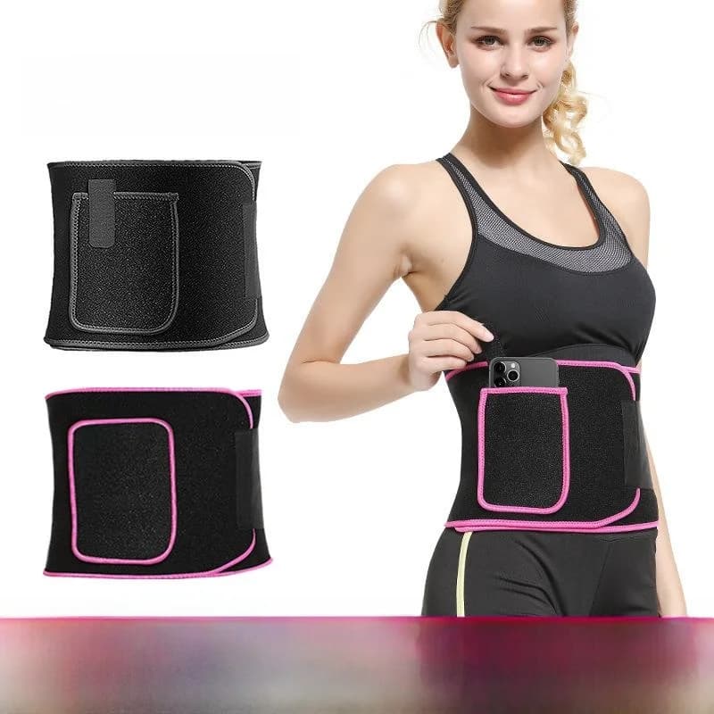 Sports Belt Absorbi-Sudore con Porta Cellulare, Brucia Grassi, per Corsa e Salto con la Corda, Unisex