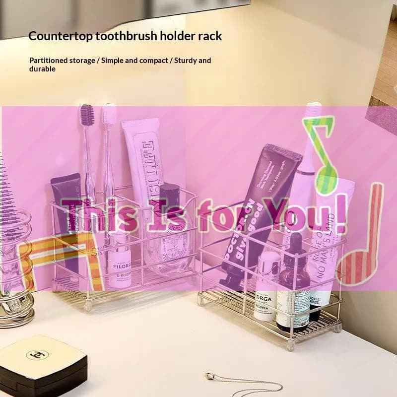 【HMA】5-Slot Stainless Steel Toothbrush Holder - Space-Saving Freestanding Design, No Installation Required, Ideal For Bathrooms