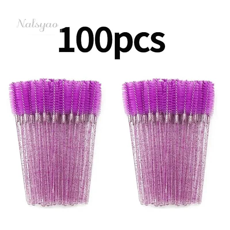 100Pcs Disposable Eyelash Brushes Mascara Wands Spoolies Eyebrow Applicator Makeup Brush for Lash Extension Cosmetic Tool