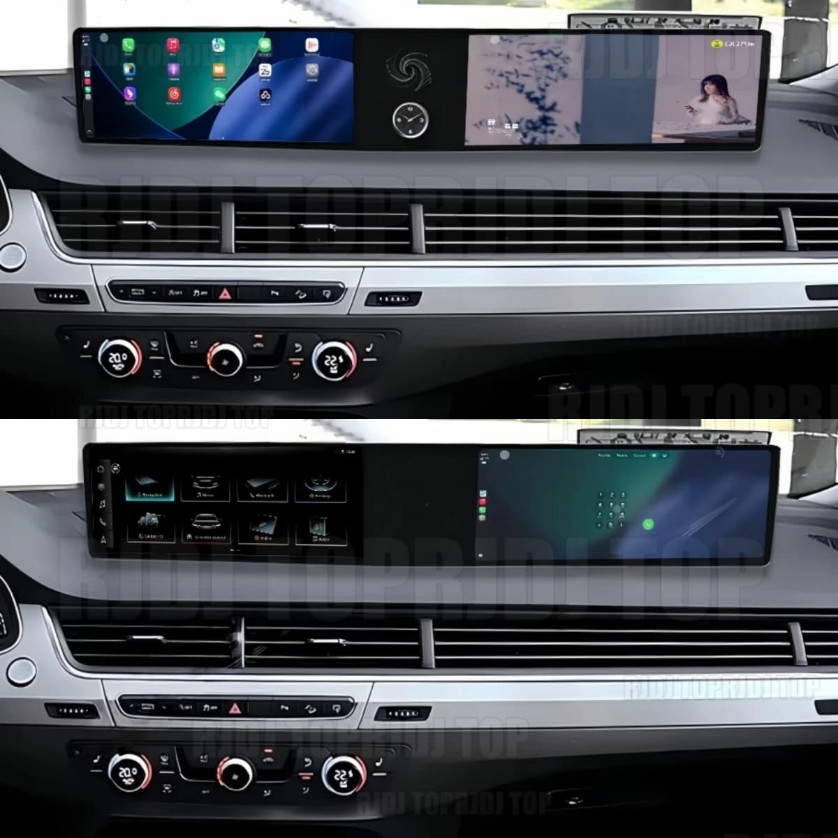 Dual 12.3 Inch Touch Screen Android 13 Carplay Car Radio For Audi Q7 2016 2017 2018 2019 2020 Car GPS Navigation Multimedia DSP