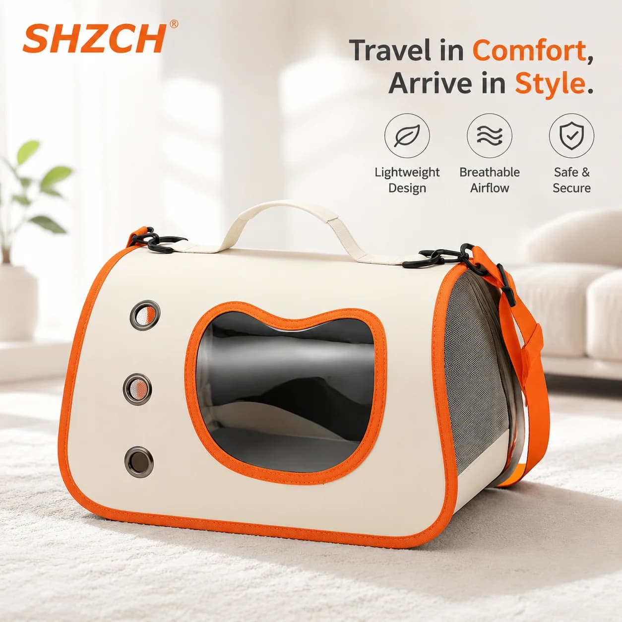 Oxford Cloth Pet Travel Bag Large Breathable Cat Carrier Shoulder Crossbody Dog Tote Car-Use Portable Pet Backpack