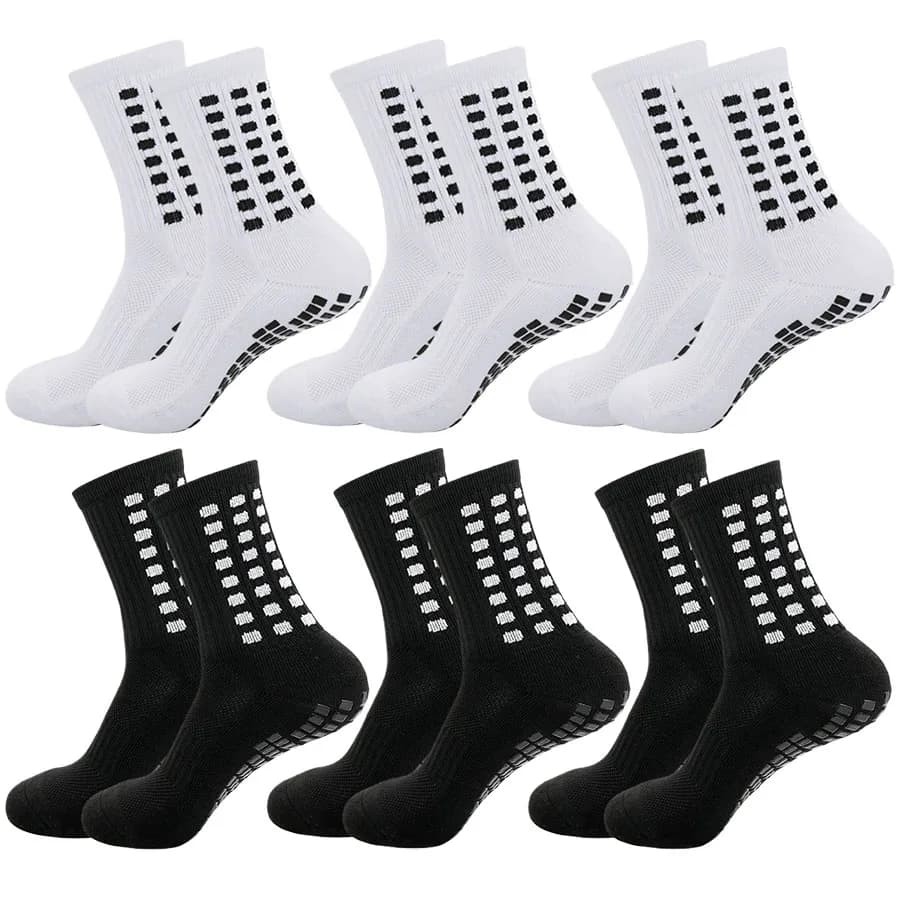 6 paia uomo donna calzini sportivi professionali impugnatura antiscivolo calcio basket baseball rugby calcio ciclismo corsa