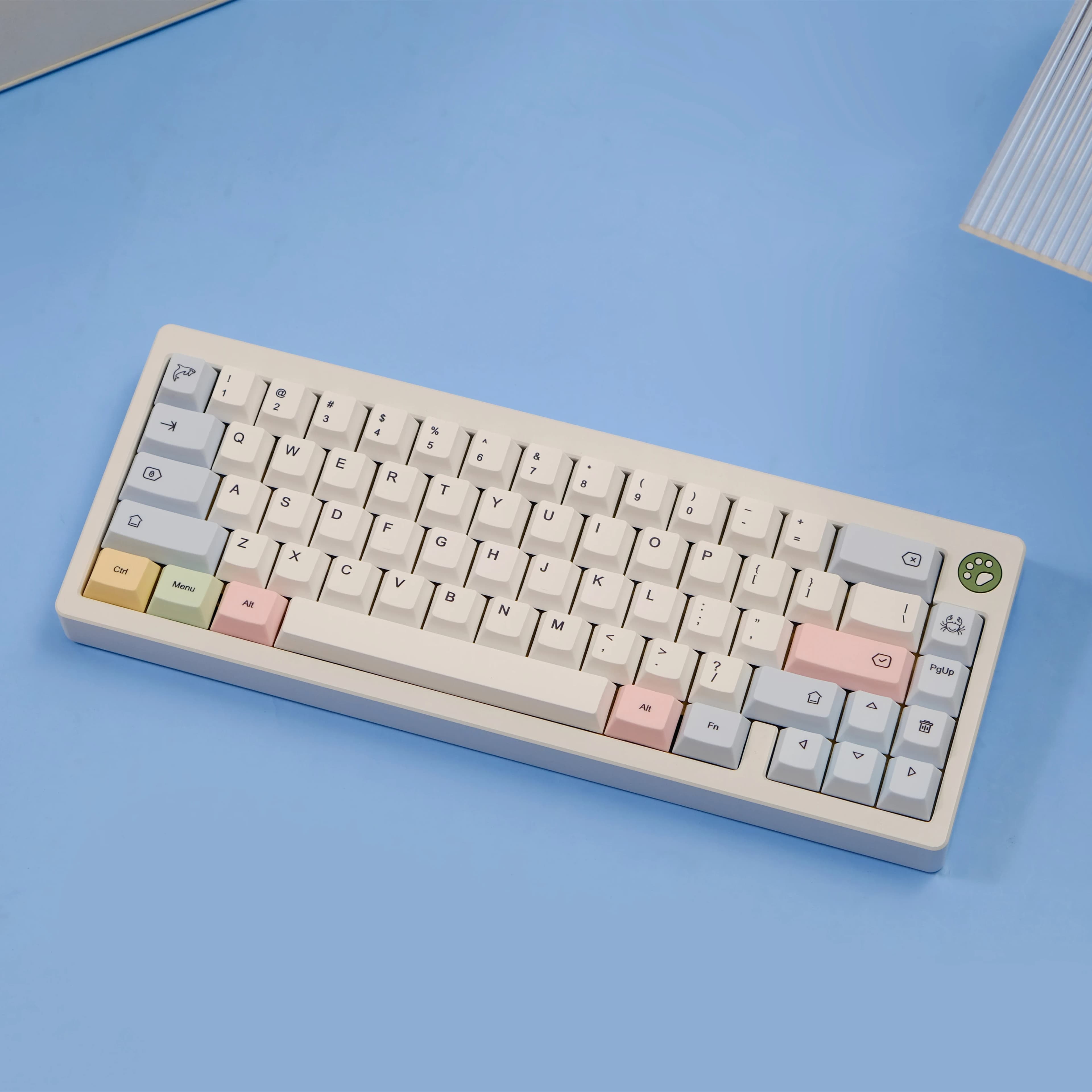 151 Keys Chalk Keycaps Set Cherry Profile PBT English Korean 7u Space Bars For Mechanical Keyboard Alice HI75 Wooting