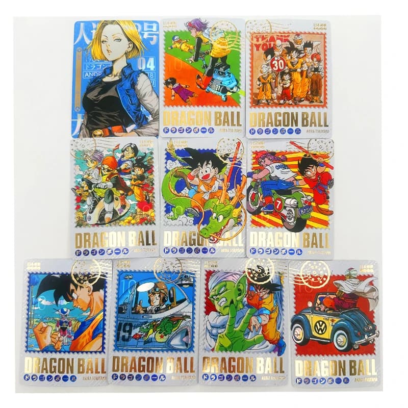 Set di 10 Carte da Collezione Dragon Ball Z GT Android 18 Super Saiyan Heroes Battle Card Ultra Instinct Goku Vegeta