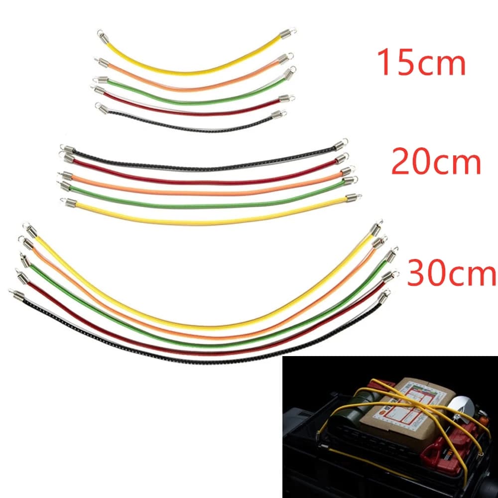 5 pz 15/20/30cm RC auto tetto portapacchi corda elastica in Nylon per 1/10 1/18 1/24 RC Crawler auto AXIAL SCX10 SCX24 TRX4 TRX4M