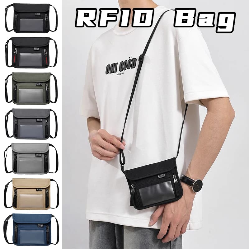 Borsa identificativa per passaporto RFID portatile in nylon Portafoglio da viaggio multifunzionale impermeabile all'estero per regali di Natale 2025