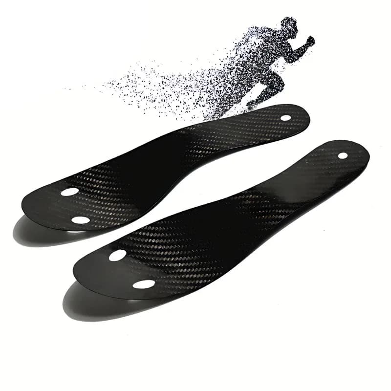 1 pair of carbon fiber soles, full foot palm, carbon plate, 35 ° strong Boost insole for running Support for the improved Sport Anti Tors arch