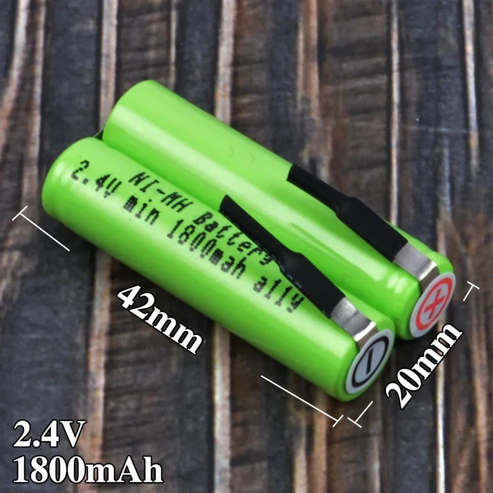 2.4V Battery for Philips HX3110 HX3120 HX6210 HX6230 HX6240 HX3100 HX6220 Electric Toothbrush 42mm x 20mm Batteries