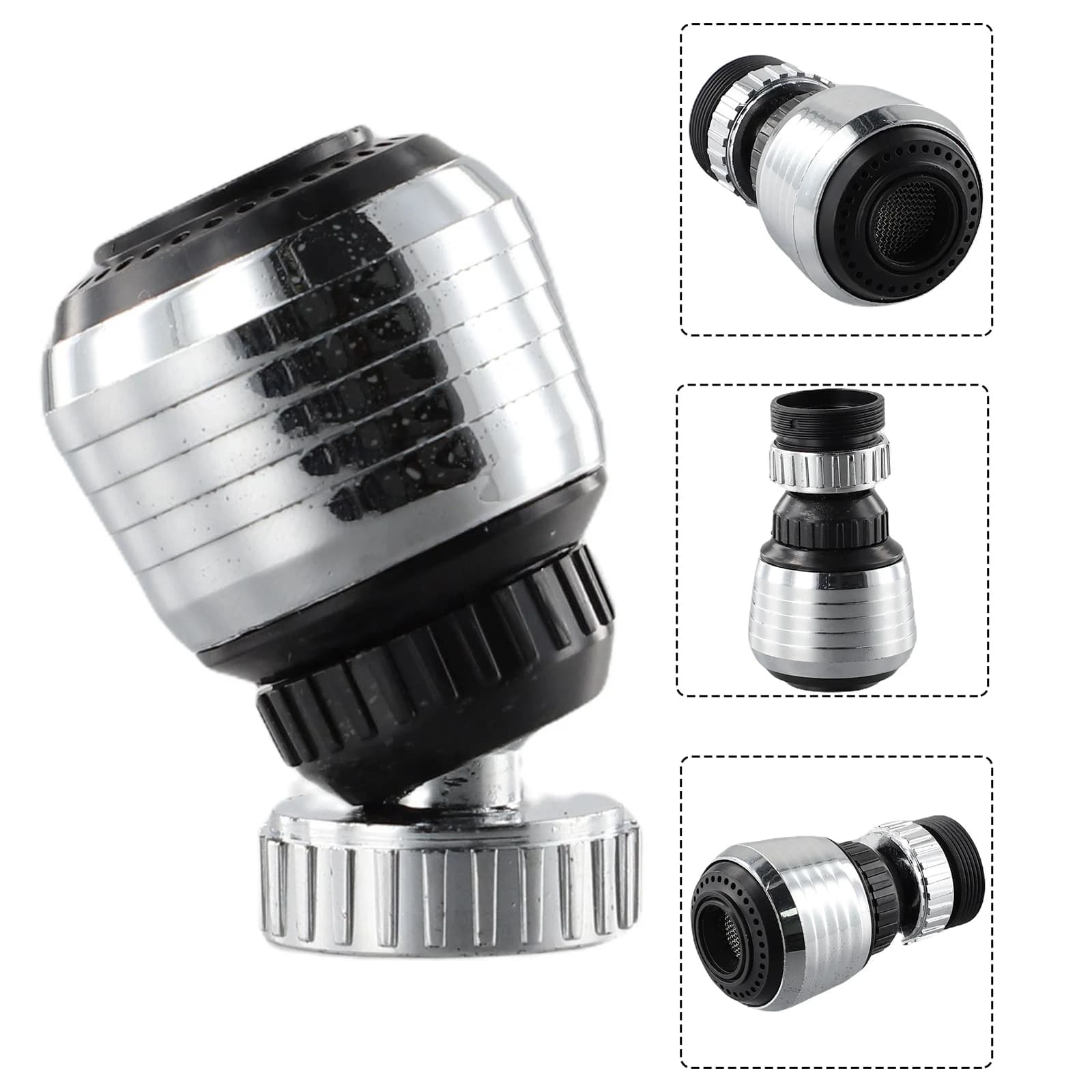 Rubinetto per risparmio idrico Girevole a 360° Risparmio Aeratore Diffusore Rubinetto Ugello Adattatore filtro Spruzzi pressurizzati per cucina Bagno