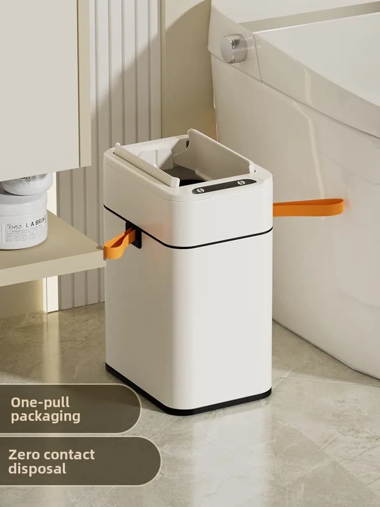 Smart Sensor Stainless Steel Trash Can Dual Opening Door Household Kitchen Waste Bin One Pull Packaging Home Cleaning Tool