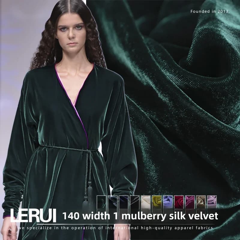 Tessuto in Velluto di Seta di Gelso Tinta Unita per Cucito Fai-da-Te, Abbigliamento, Moda, Materiale per Abiti all'Ingrosso