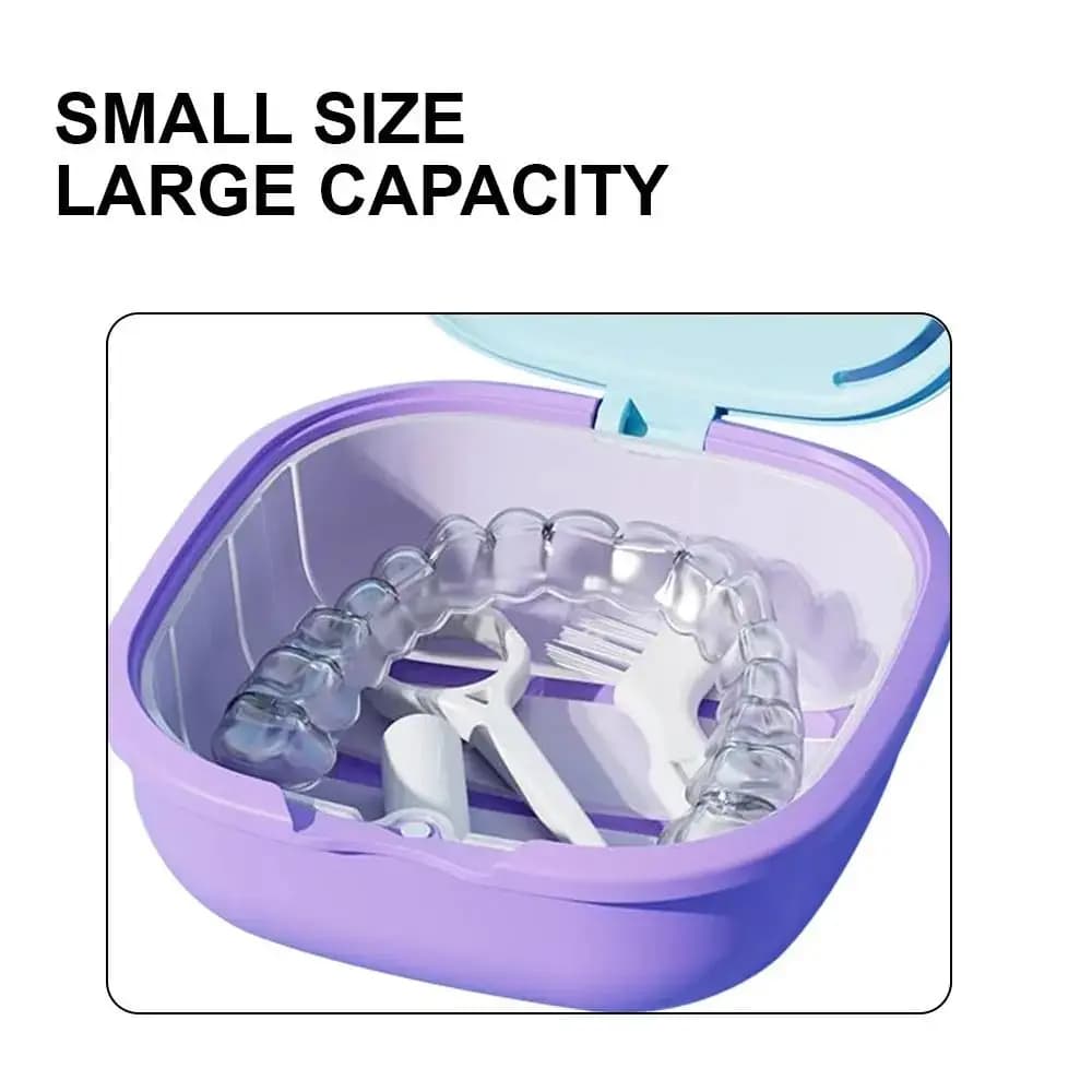 With Mirror Retainer Case Portable Breathable Orthodontic Appliance Storage Box Multifunctional Protective