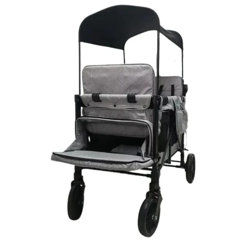 Passeggino pieghevole portatile JXB J4 Luxury New Design 2026 per 4 bambini con parasole extra large, ideale per viaggi all'aperto