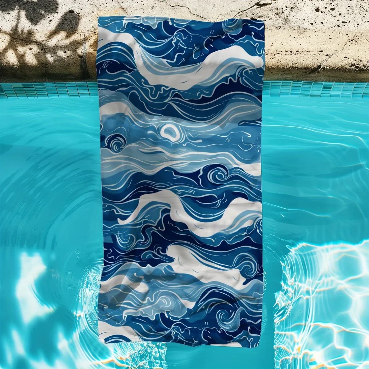 Asciugamano da spiaggia ad asciugatura rapida Ukiyoe Style Waves, morbida microfibra per sport all'aria aperta, viaggi, spiaggia, piscina