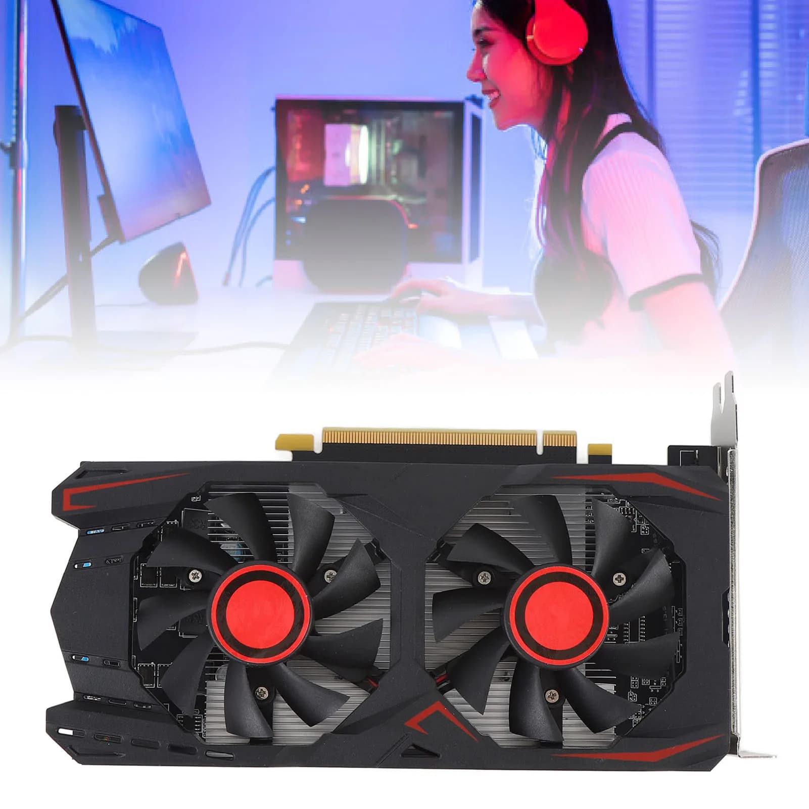 Scheda grafica 6GB GDDR5 192BIT Doppia ventola PCIE 2.0 Slot 16X Supporta DVI VGA HD Interfaccia multimediale Scheda video da gioco