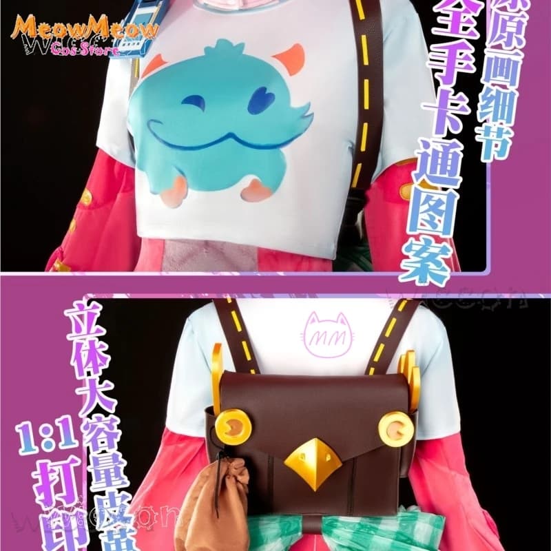 Defraz Halloween Costumes Neeko Curious Chameleon Cosplay Women's Dress Flower Pattern Soul Game Cosplay Coda Mujer