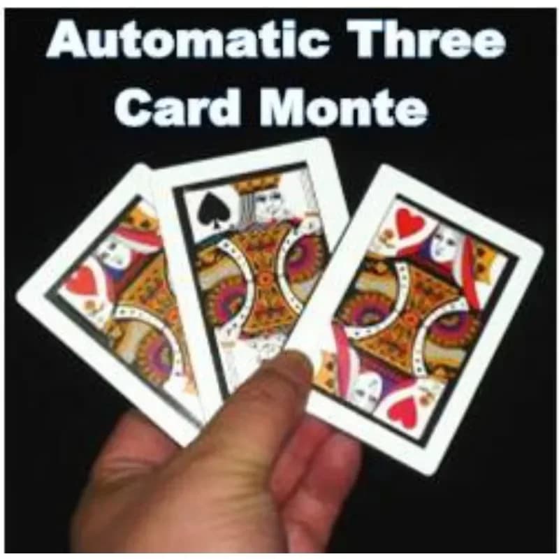 Monte automatico a tre carte (dimensione poker, 8,8x6,4 cm) Trucchi magici Mentalismo scenico Illusioni da vicino Trucco per feste Accessori commedia