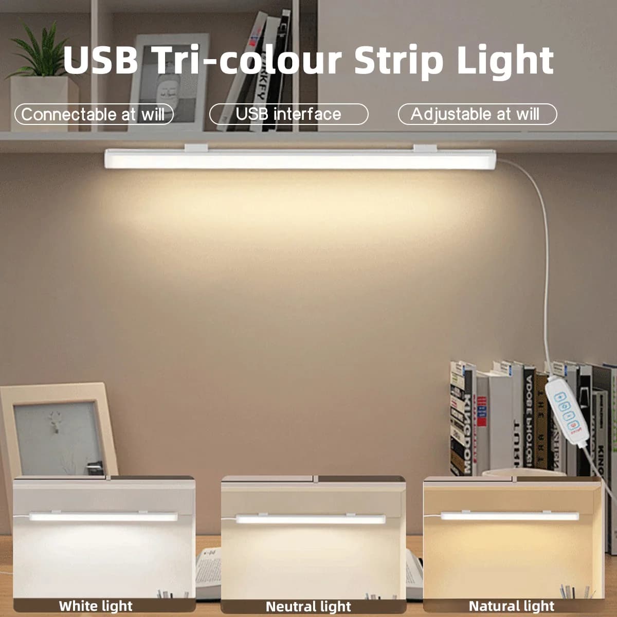 Spina USB Luce notturna a LED Adesione della striscia magnetica con commutazione a 3 colori Nessuna installazione richiesta Illuminazione regolabile per armadio camera da letto