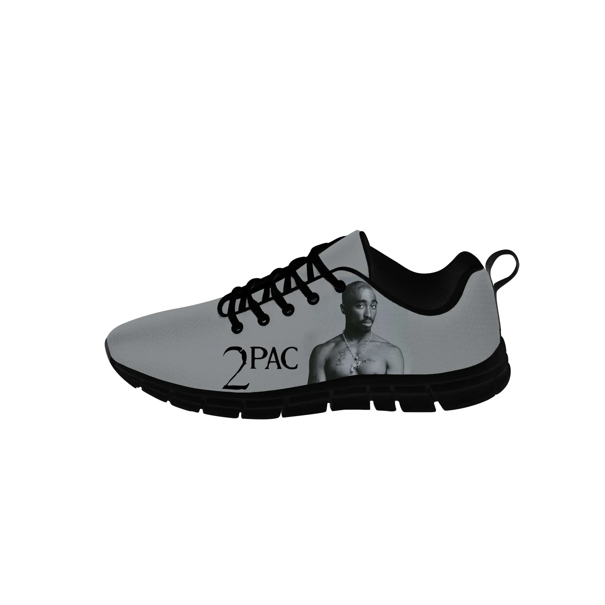Rap 2pac Tupac Sneakers Mens Womens Teenager Casual Cloth Shoes Canvas Running Shoes 3D Print Breathable Lightweight Shoe Black