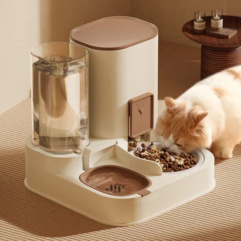 P Macchina per l'alimentazione di cibo e acqua all-in-one Dispenser di alimentazione Squisito ciotola per cani e gatti Fontana per animali domestici Alimentatore per acqua