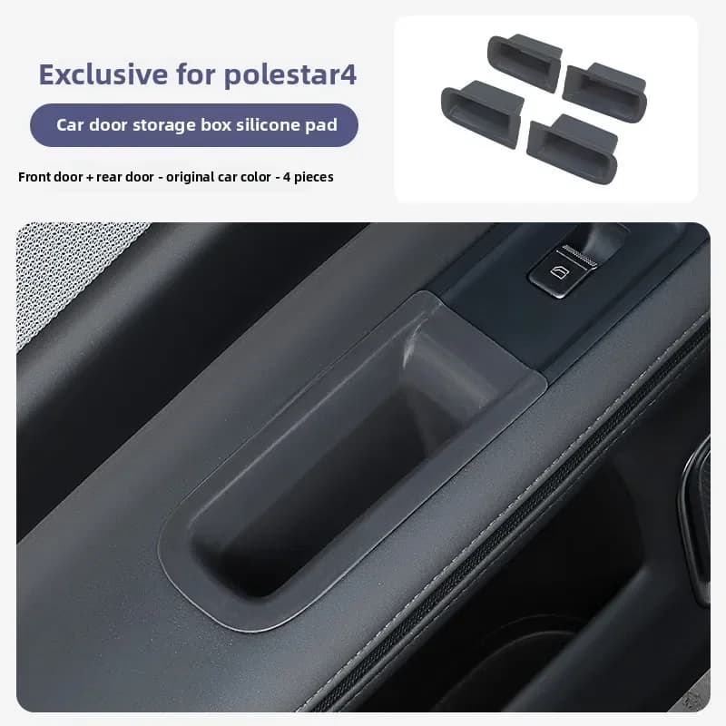 Per Polestar 4 4 pz/set Maniglia Della Porta Scatola di Immagazzinaggio In Silicone, Vassoio di Immagazzinaggio In Silicone A Quattro Porte Pad Impermeabile Organizzatore Interni Auto