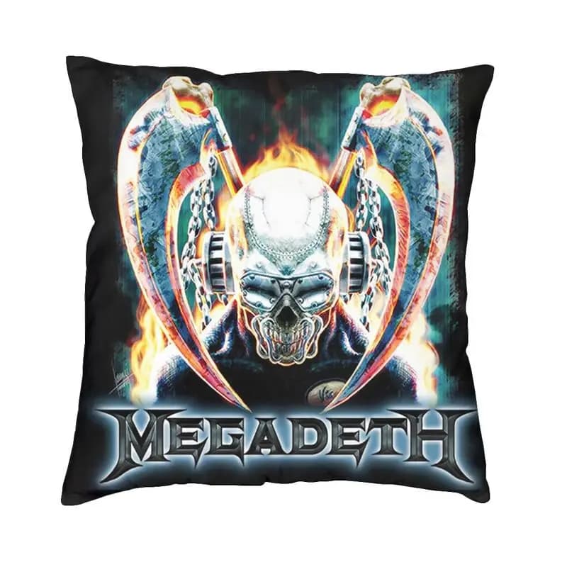 Megadeths Robotic Cushion Covers Sofa Home Decor Heavy Metal Band Square Throw Pillow Case 45x45cm