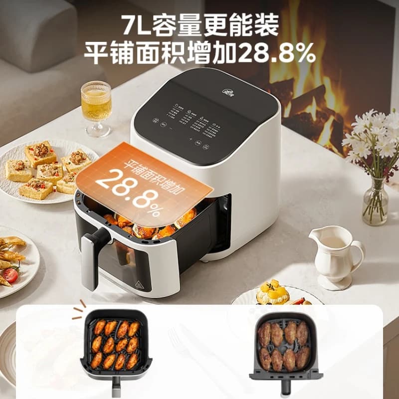 Household Large - Capacity Air Fryer Oven with Smart Touch - Control and Visible Window, air fryer oven