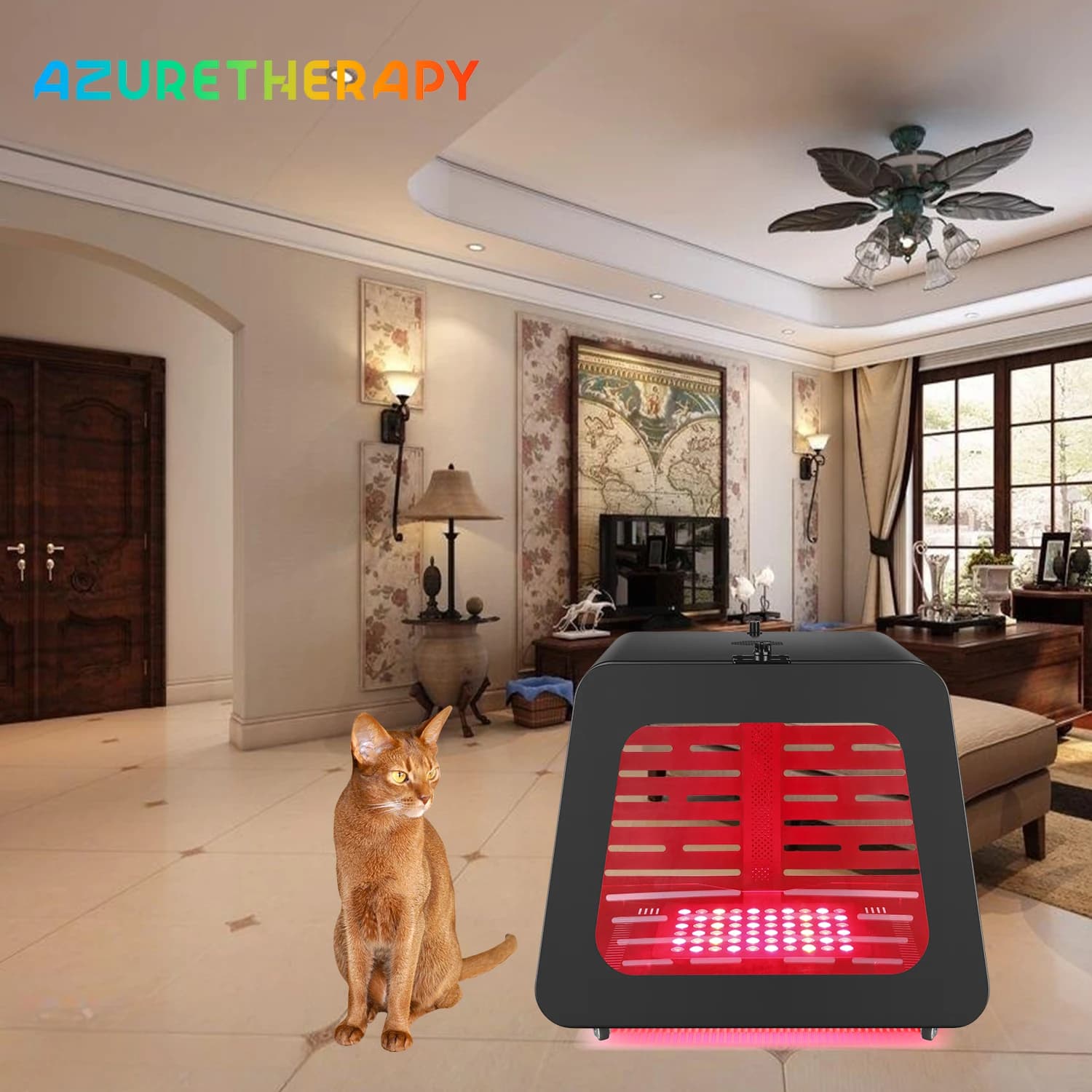 Azure ODM/OEM Infared Dog Cat American Shorthair Pet Box Terapia della luce rossa Carrier Kennel Dispositivo sanitario in metallo Letto Casa