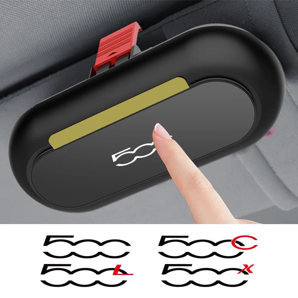 Supporto per custodia con fibbia per occhiali con visiera parasole per auto per Fiat 500 500C 2012 500X 500L Abarth 695 scatola portaoggetti accessori per interni auto strumenti